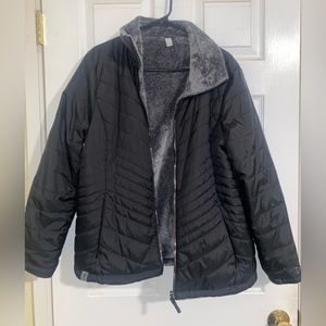 womens black winter coat with fizzy lining! super warm!